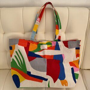Sézane x G. Kero limited edition geometric print tote bag, multicolor, NWOT